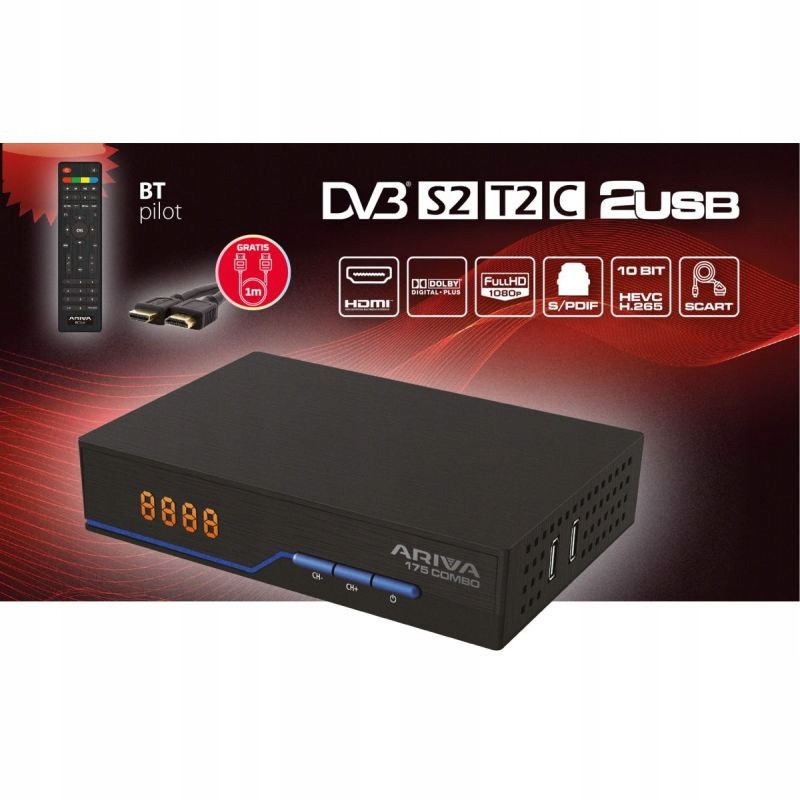 Sat tuner Ferguson Ariva 175 Combo DVB-S2/DVB-T2 H.265 Hevc Ca Ethernet