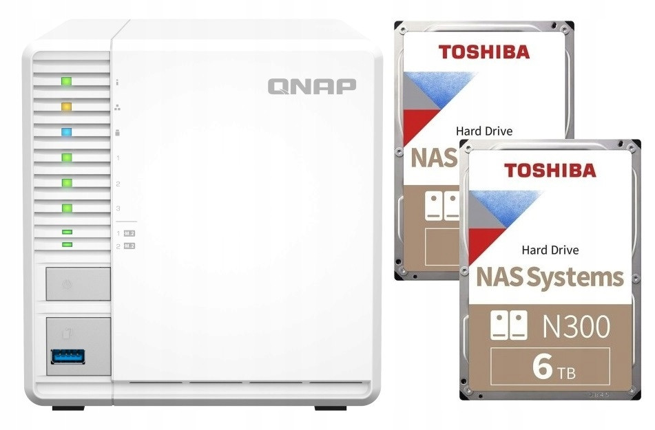 Nas server Qnap TS-364-8G 2x 6TB Toshiba N300