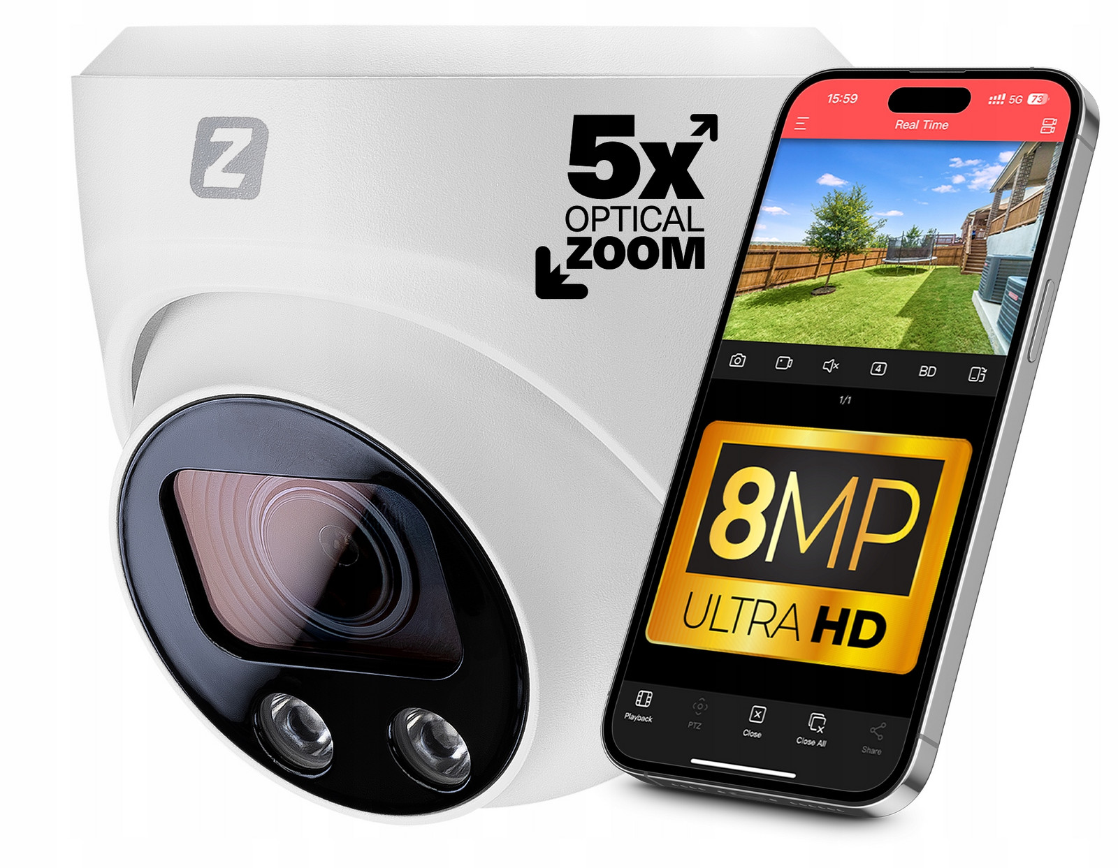 PoE Ip kamera 4K 8MPx 8MP Audio Detekce IP67 5xMOTOR_ZOOM