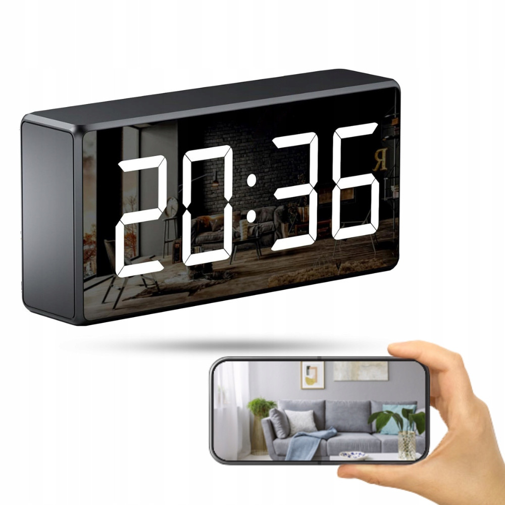 Skrytá Mini Špionážní Kamera Hodiny Typu Pusa Wifi Noční Režim Ir Fhd Tuya