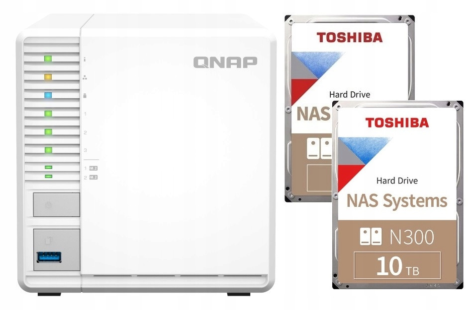 Nas server Qnap TS-364-8G 2x 10TB Toshiba N300