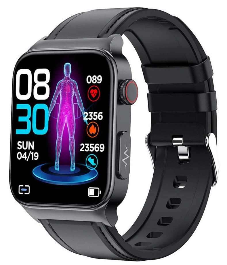 Smartwatch Active Band E500 Pulzní Oxymetr Ekg Voděodolný Amoled černý