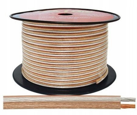 Reproduktorový kabel 2 měděné žíly tloušťka žil 2 x 4 mm2 Ofc
