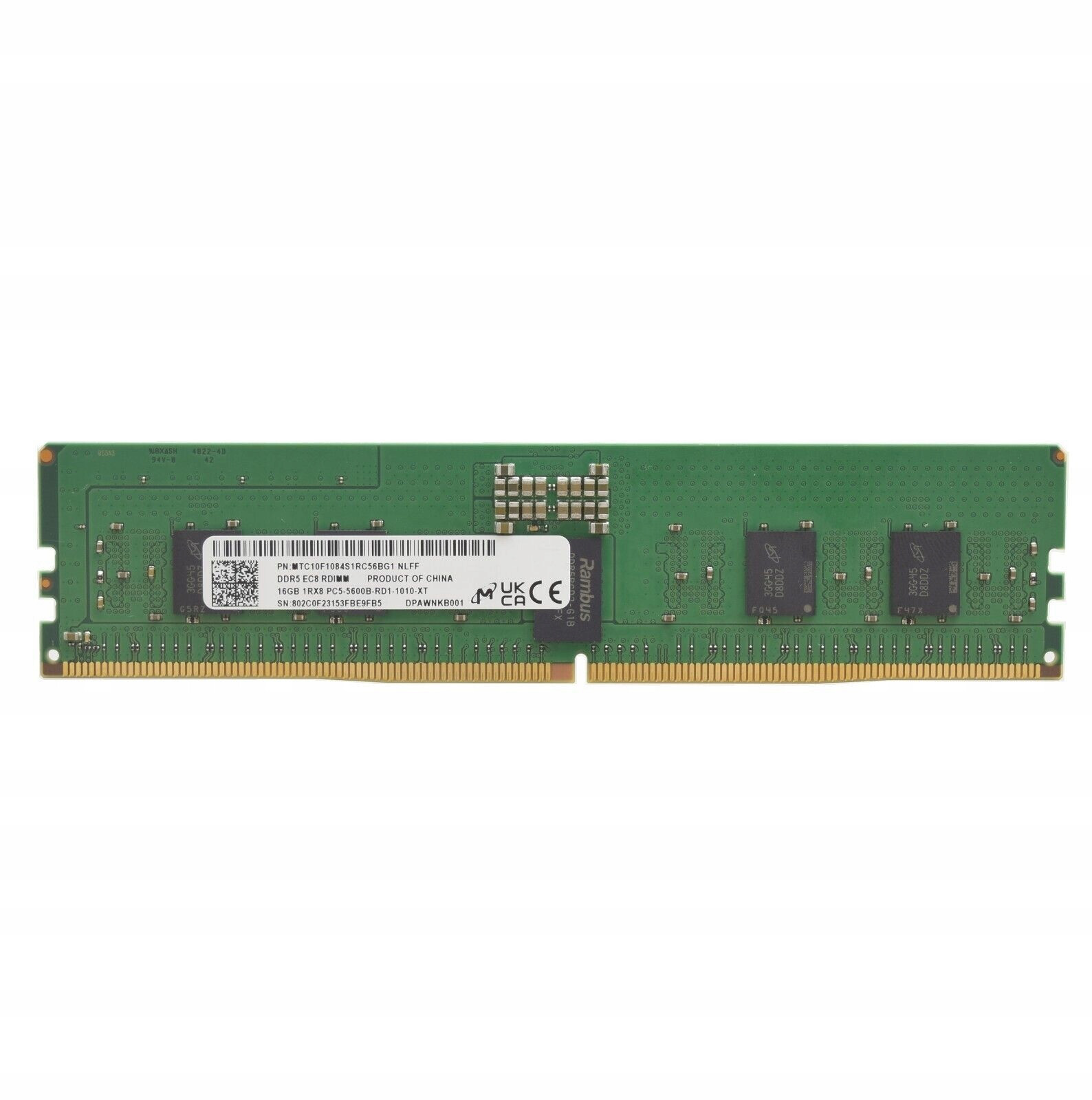 Serverová paměť Micron 16GB DDR5 PC5-5600B Rdimm MTC10F1084S1RC56BG1