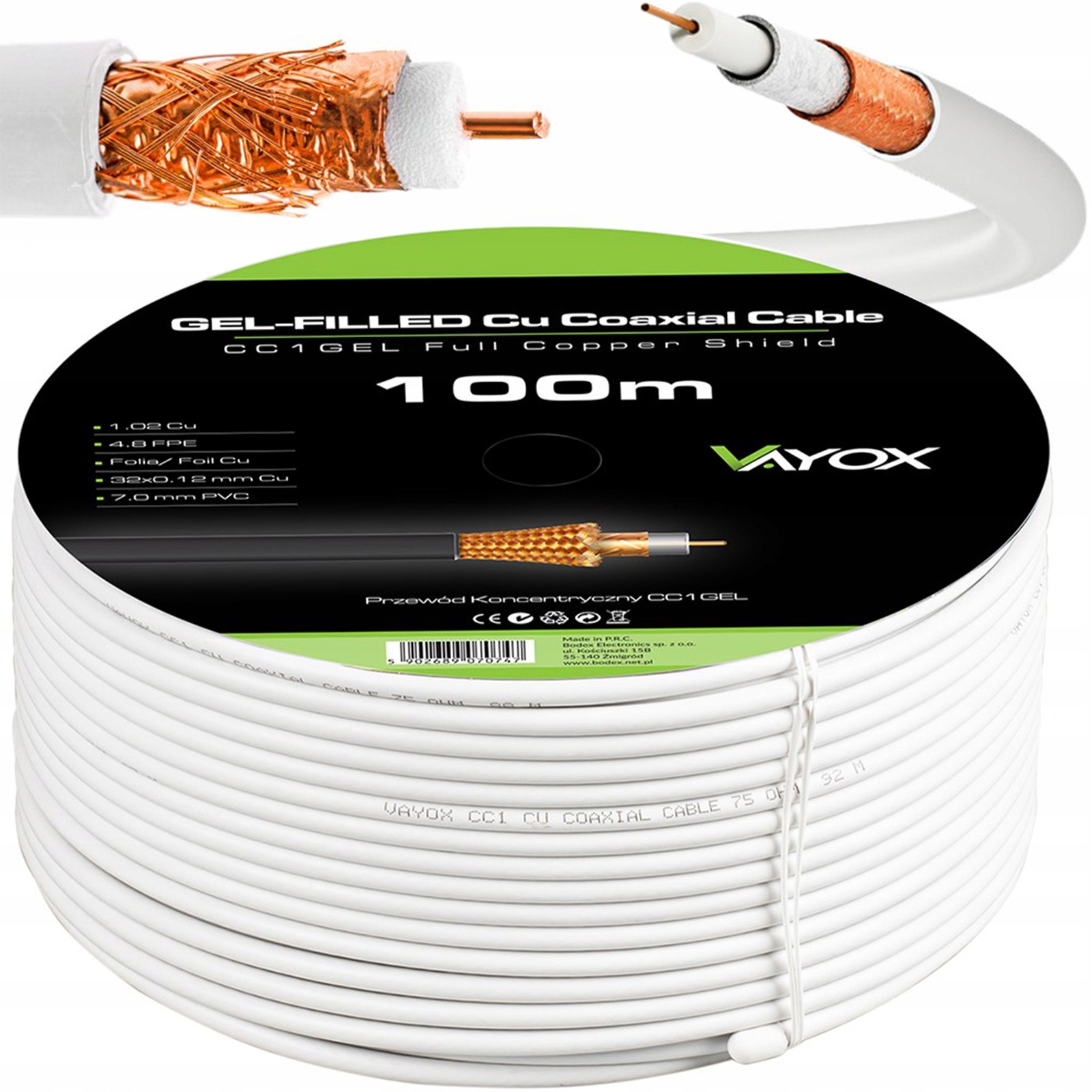 Koaxiální kabel Lte kabel Zemní měď 100m
