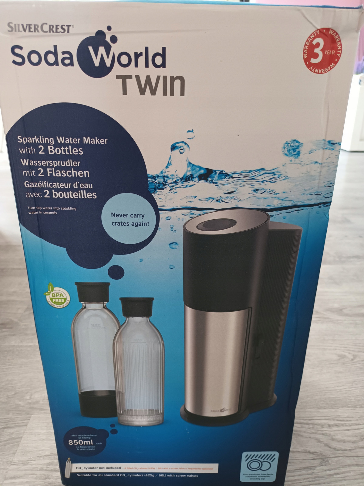 Silvercrest Sodaworld Twin Distributor vody 2 lahve
