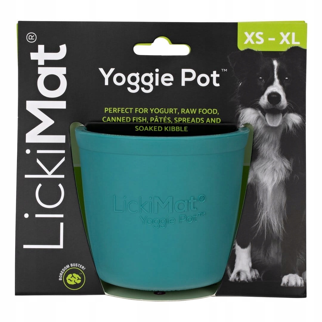 LickiMat Yoggie Pot Hračka k vyplnění pro psa tyrkysová