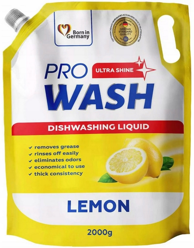 Tekutý prostředek na mytí nádobí Pro Wash Lemon Citronový zásoba 2000g
