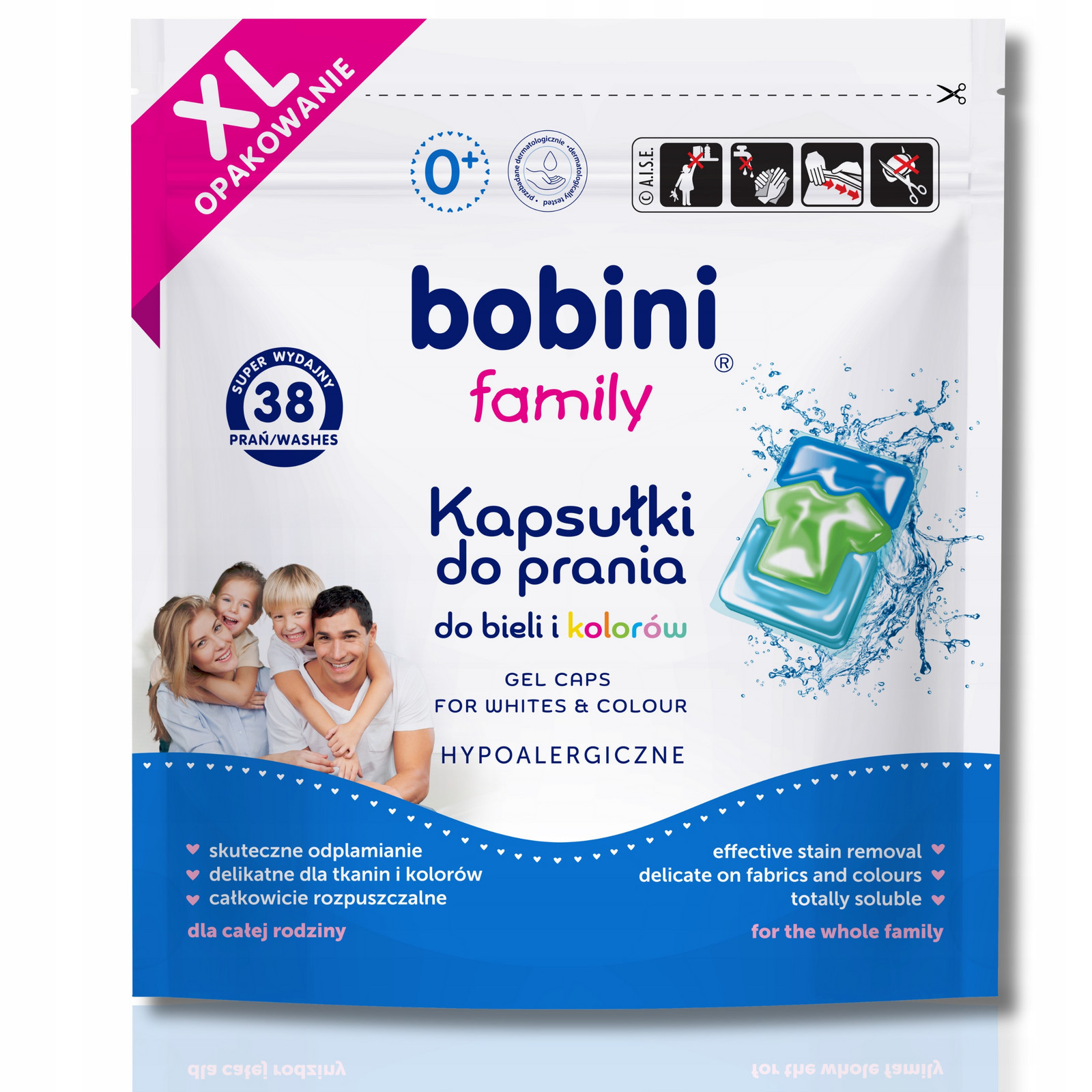 Bobini Family kapsle na praní pro děti Rodiny Hypoalergenní 38ks