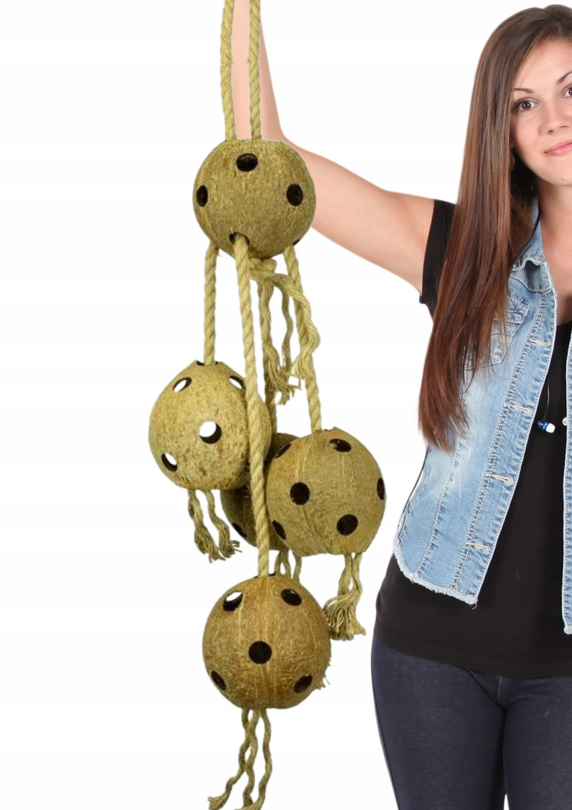 Grande Kokosen 5 velkých kokosů na XXL provázcích hračka pro papoušky