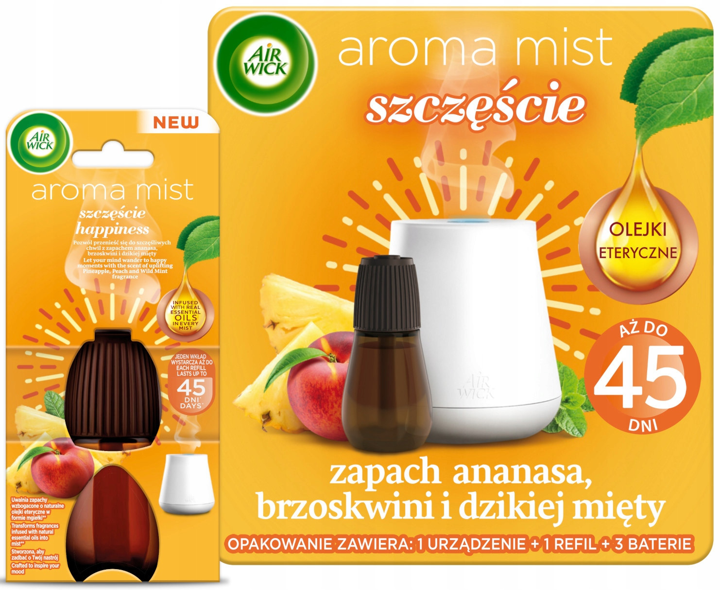 Sada Air Wick Aromatická mlha osvěžovač Štěstí difuzér 2 náplně