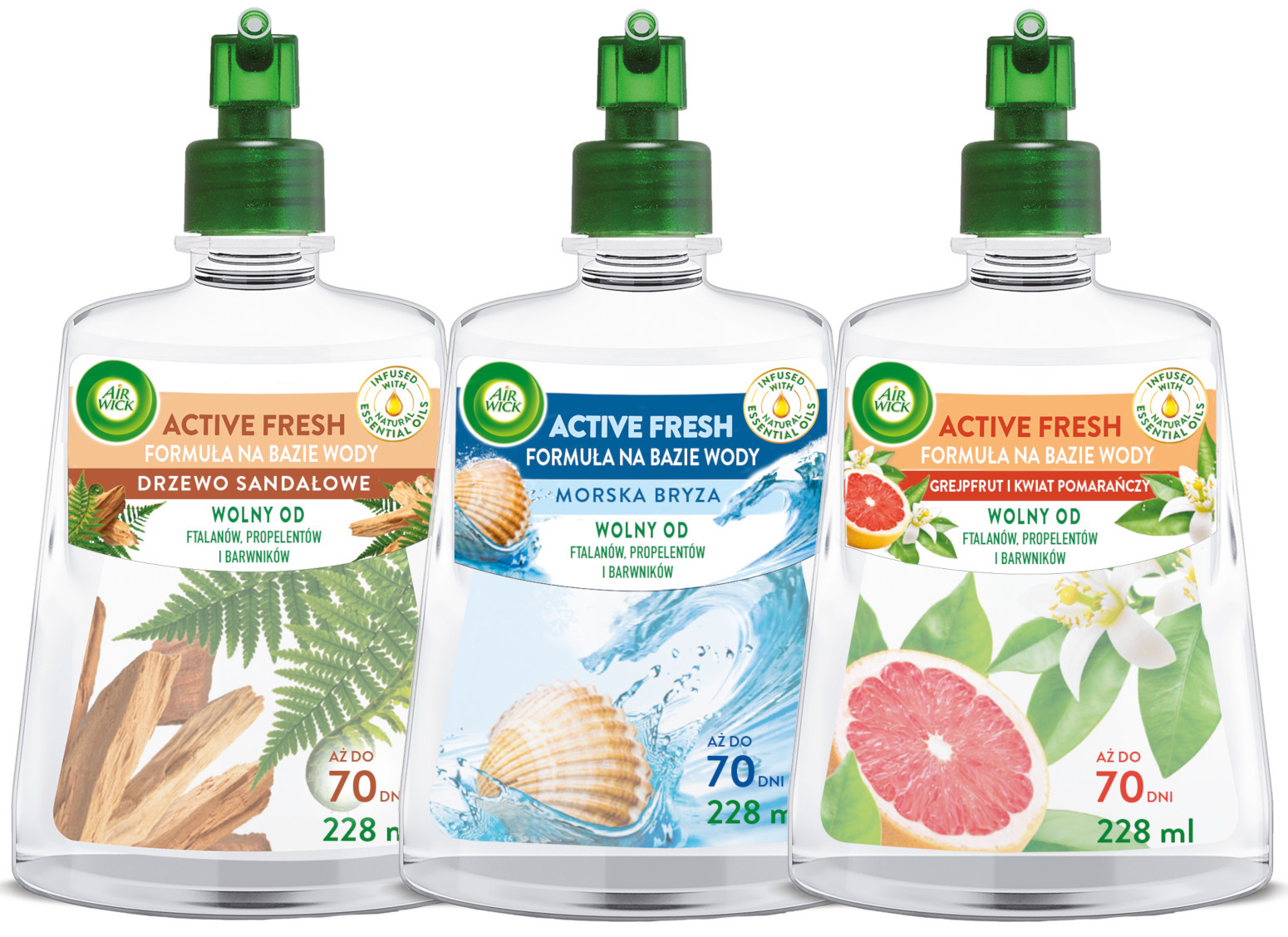 Sada Air Wick Active Fresh osvěžovač vzduchu náplň 3 x 228 ml