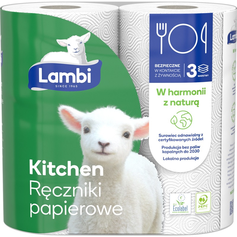 Kuchyňský ručník Papírový atestovaný Lambi Kitchen bez zápachu 2 role