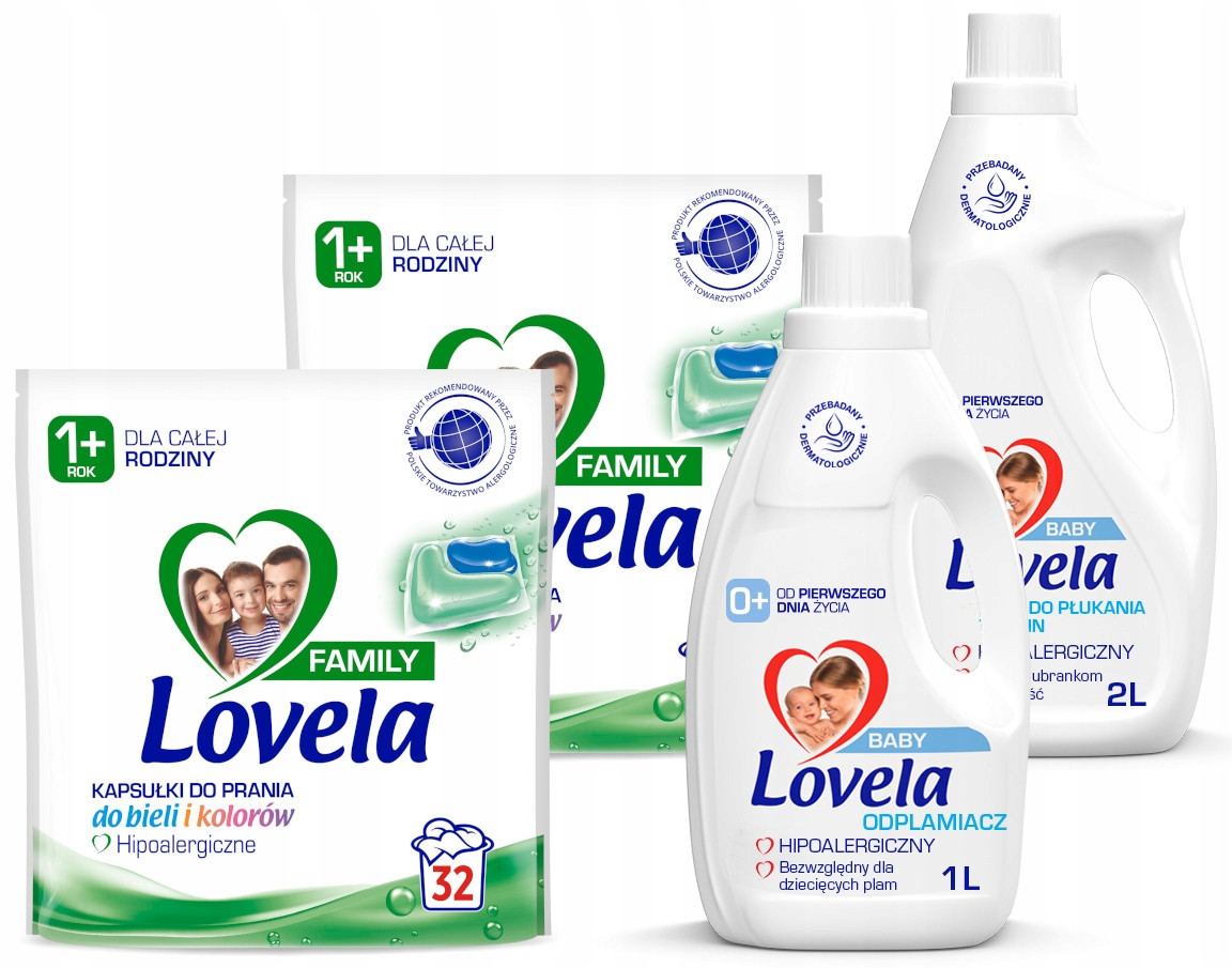 Lovela Family Kapsle na praní 64 kusů Odstraňovač skvrn Aviváž