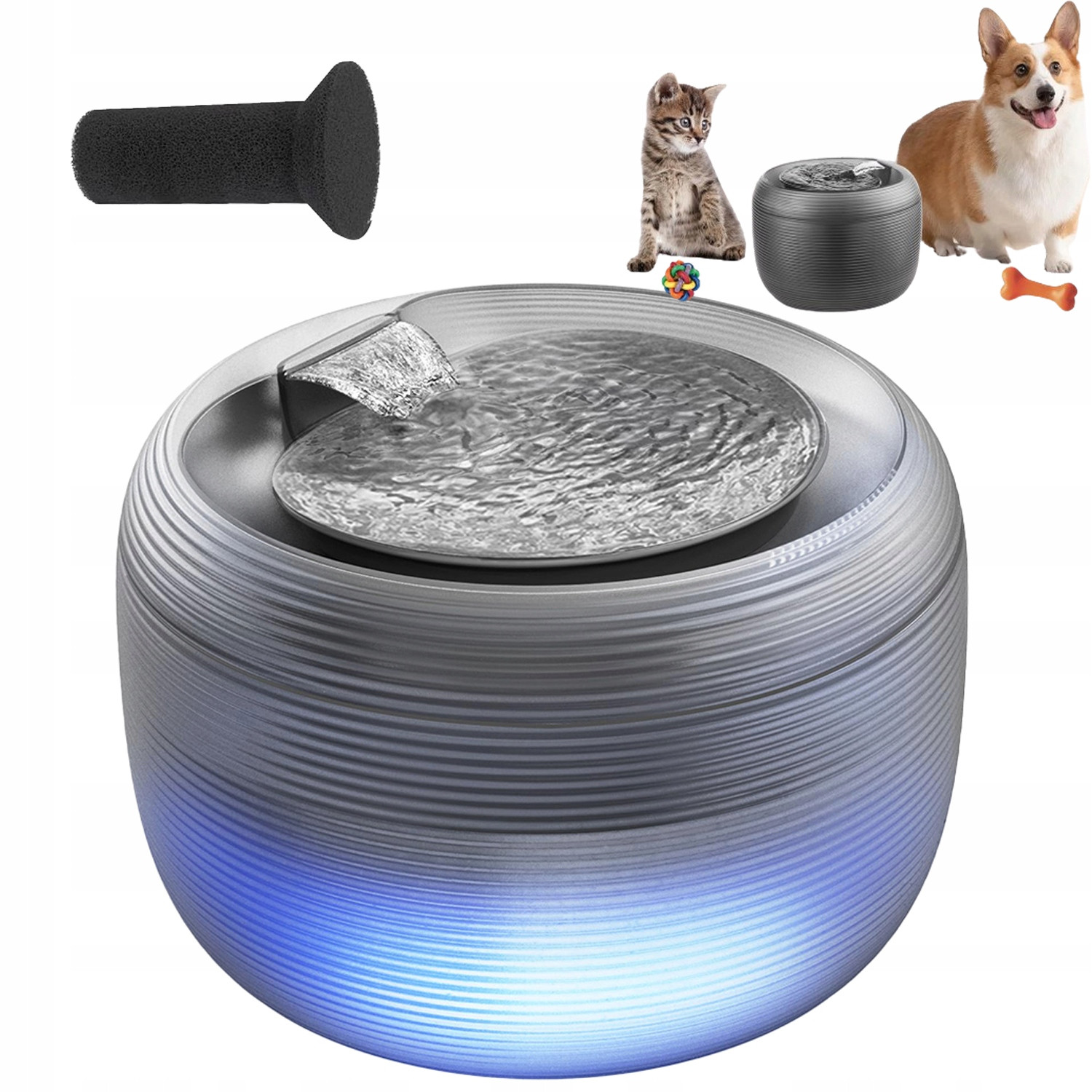 Fontána Pro Kočky 2,5 L Ultra Tichá Napáječka Fontána Pro Zvířata Bez Bpa