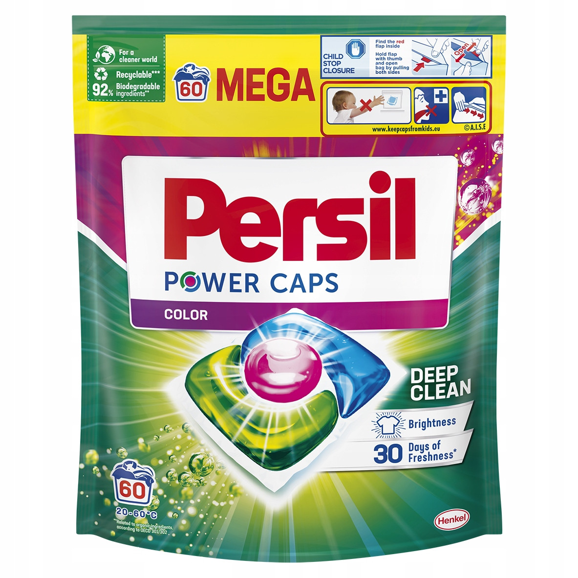 Persil Power Caps Color 60 kusů pracích kapslí na barevné prádlo