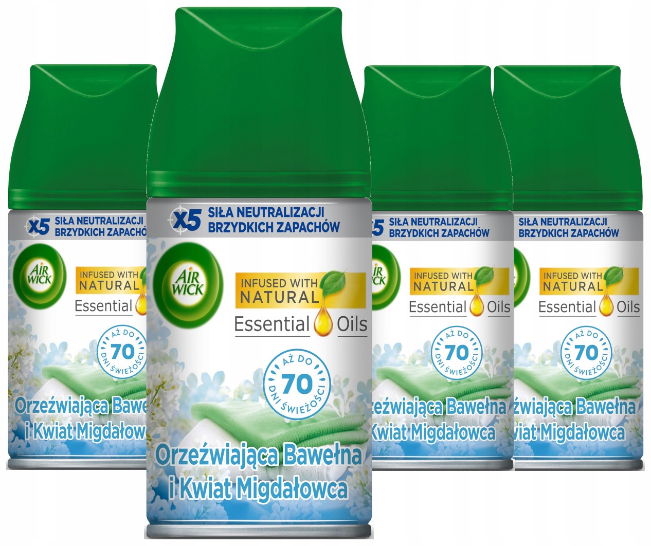 Sada Air Wick Freshmatic Bavlna a květ Mandle náplň 4 x 250 ml