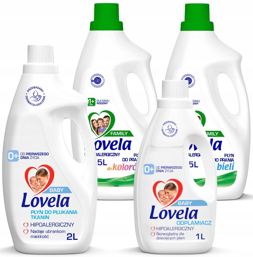 Sada Lovela Family Tekutý prací prostředek odstraňovač skvrn aviváž 56 praní