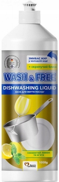 Mycí prostředek na nádobí Wash&Free Citron a Máta 1000g