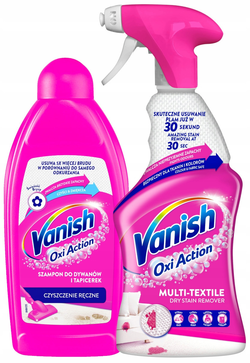 Sada Vanish Oxi Action na koberce Šampon 0,5 l Sprej na skvrny 0,5 l
