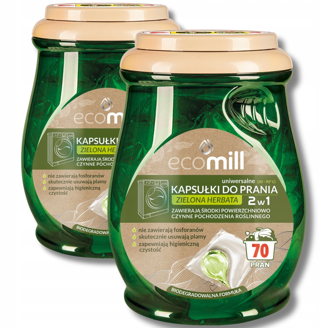 Ecomill kapsle na praní univerzální s extraktem zeleného čaje 140ks