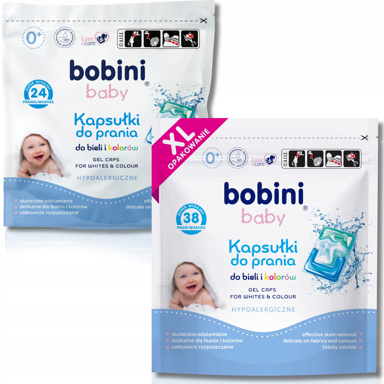 Bobini Baby Kapsle na praní pro děti Hypoalergenní Bílá Barva 62 ks