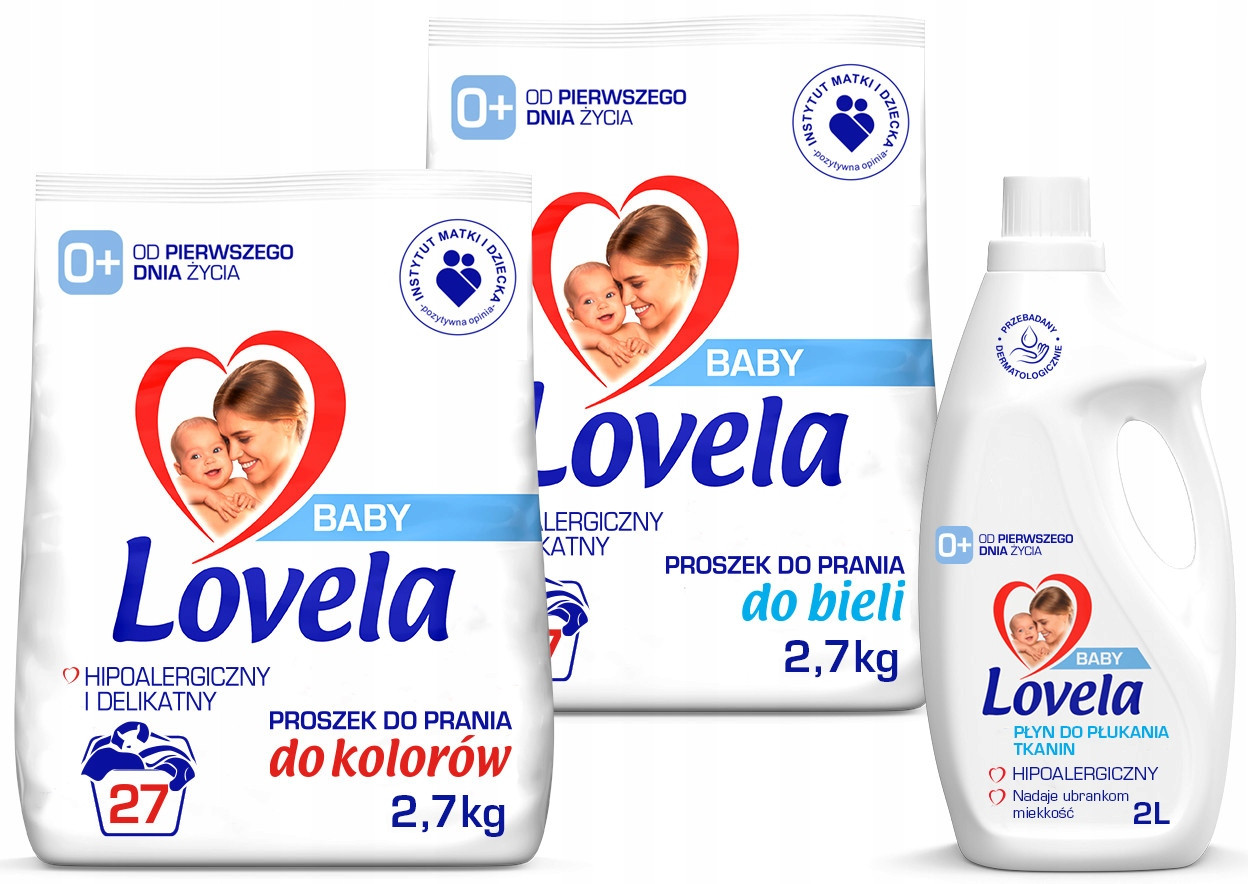 Sada Lovela Baby Prášek pro bílé a barevné prádlo Aviváž 54 praní