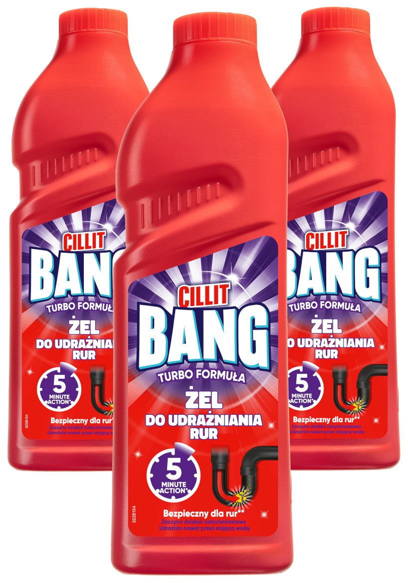 Cillit Bang Turbo sada Gel k zprůchodnění potrubí turbo formule 3 x 1 L