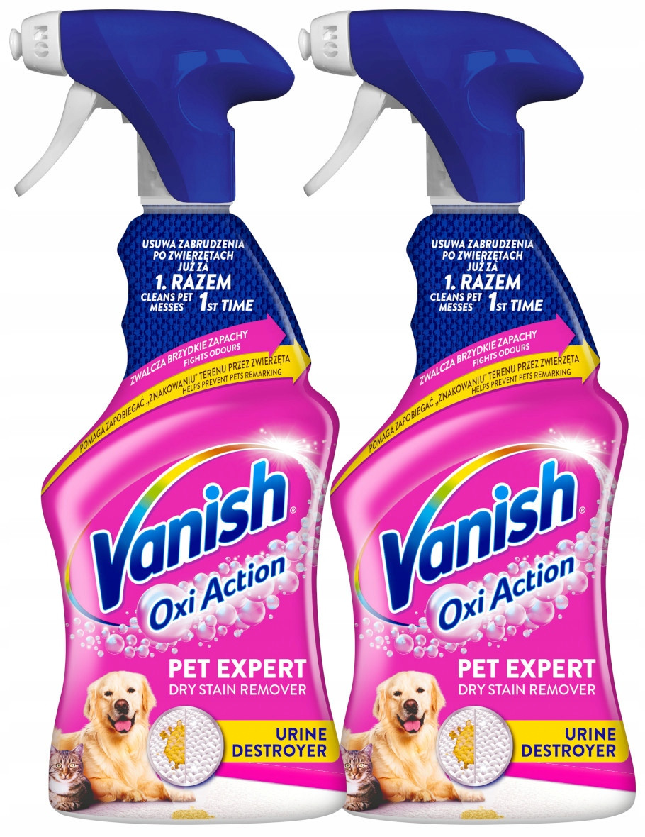 Sada Vanish Oxi Action Pet Expert sprej na čištění koberců 2 x 500 ml