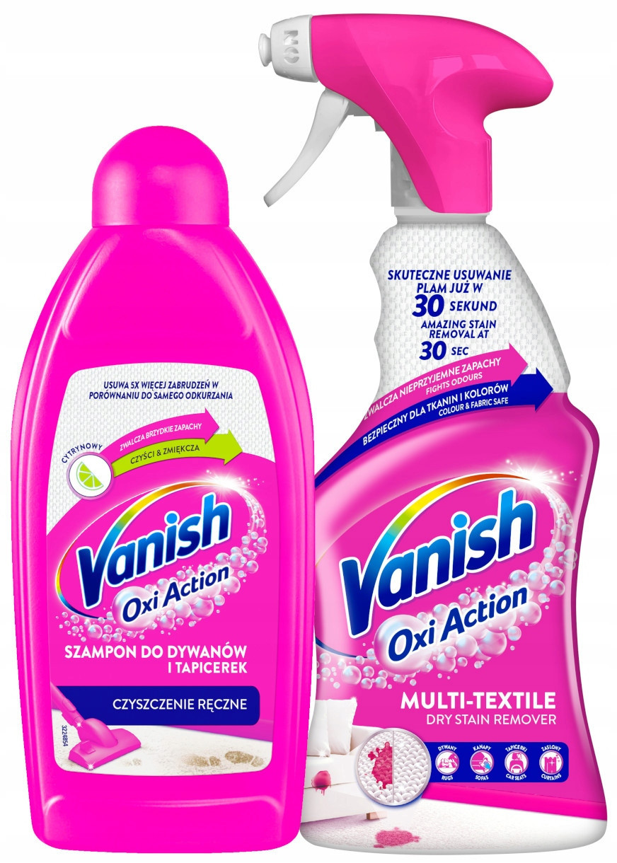 Sada Vanish Oxi Action na koberce Šampon 500 ml odstraňovač skvrn 500 ml