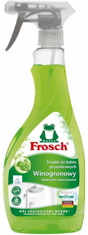 Tekutý prostředek do Sprchových Koutů odstraňuje vodní kámen Frosch Hroznový 500 ml