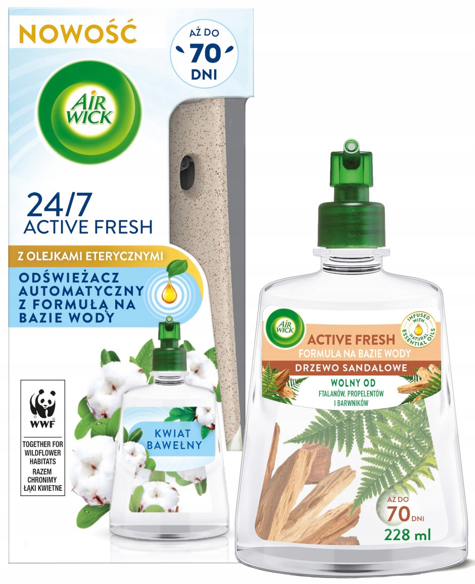 Sada Air Wick Active Fresh osvěžovač Květ bavlny Set 2 náplně