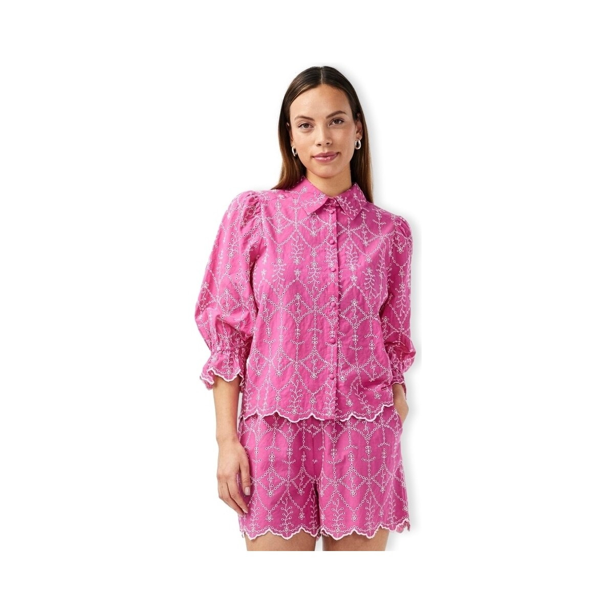 Y.a.s  YAS Malura Shirt 3/4  - Raspberry Rose  Růžová