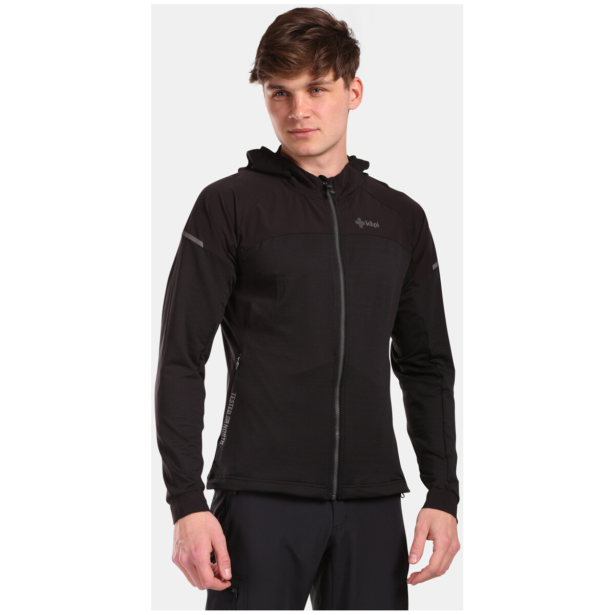 Kilpi  Pánská strečová mikina s kapucí  MEMPHIS-M  Černá