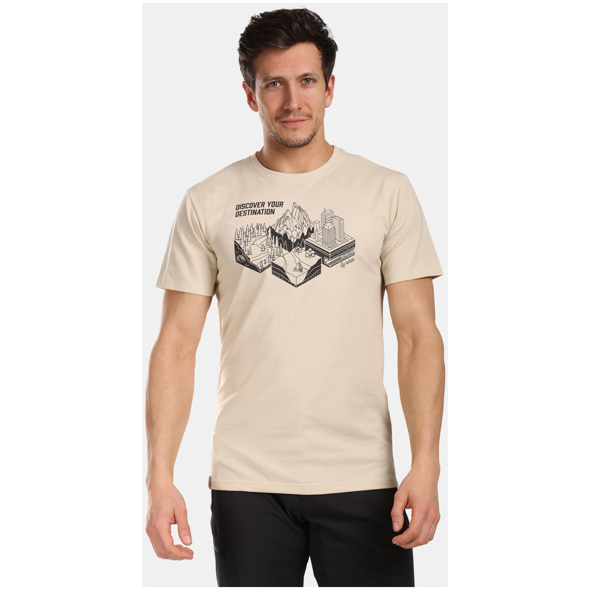 Kilpi  Pánské bavlněné tričko  VIBE-M  Béžová