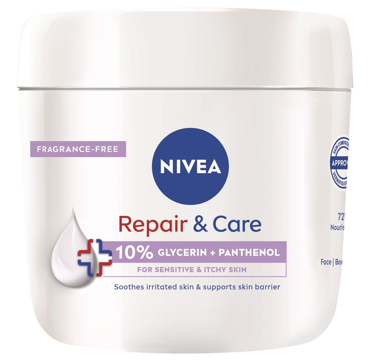 Nivea Hydratační tělový krém pro citlivou pokožku Repair & Care 400 ml