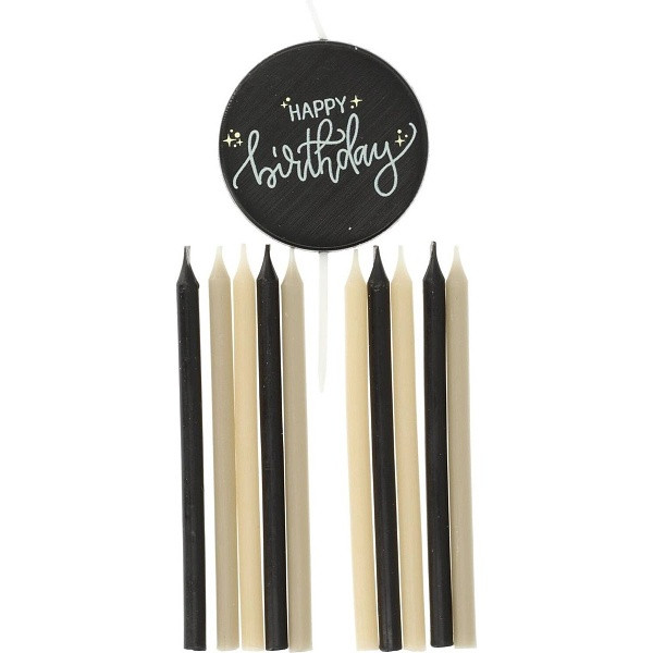 Svíčky HB Creme Noir 9,5cm 11 ks