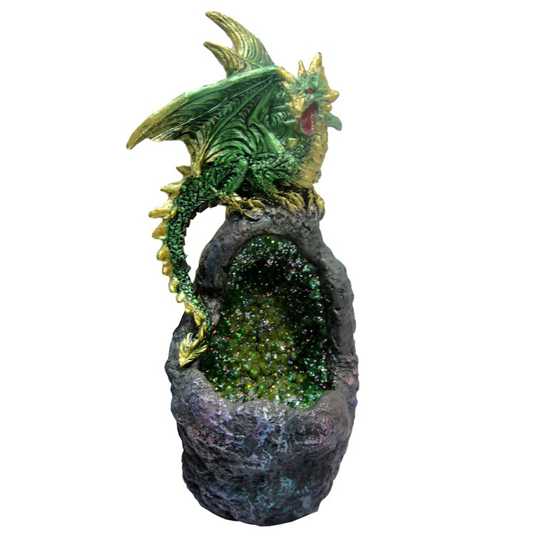 NEMESIS NOW Svítící figurka Emerald Dragon