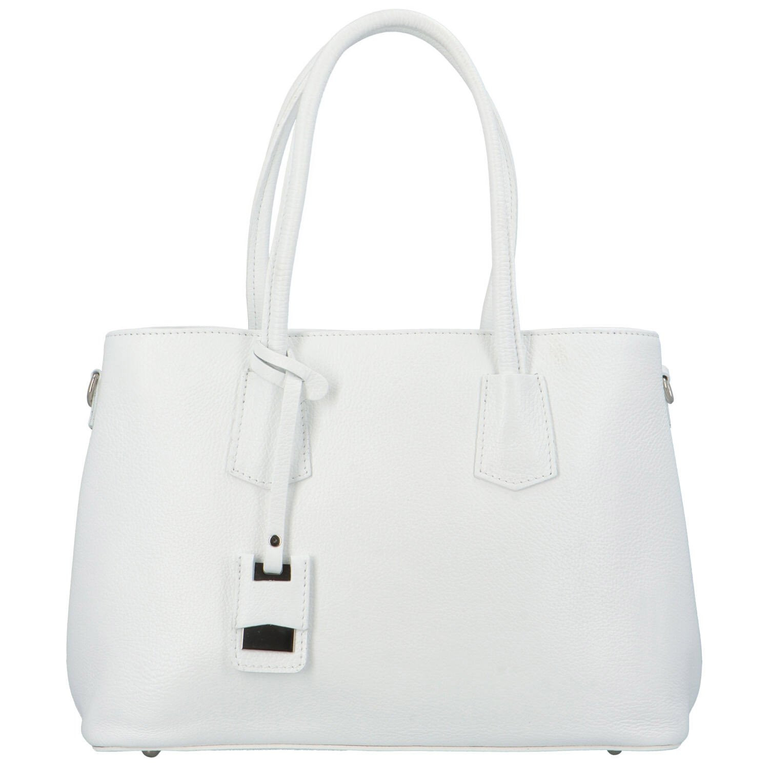 Elegantní dámská kožená kabelka do ruky Selina, bílá