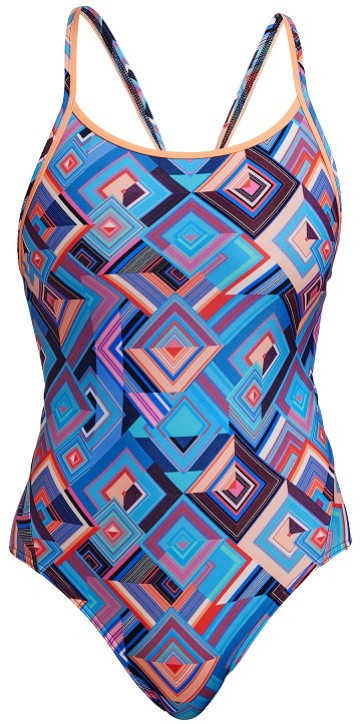 Funkita Boxed Up Diamond Back One Piece XS - UK30