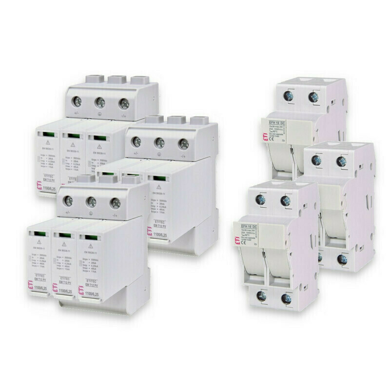 Sada svodičů přepětí a odpojovačů ETI