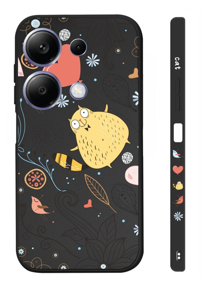 Kryt TopQ Design Xiaomi Redmi Note 13 Pro Kočička černý 123294