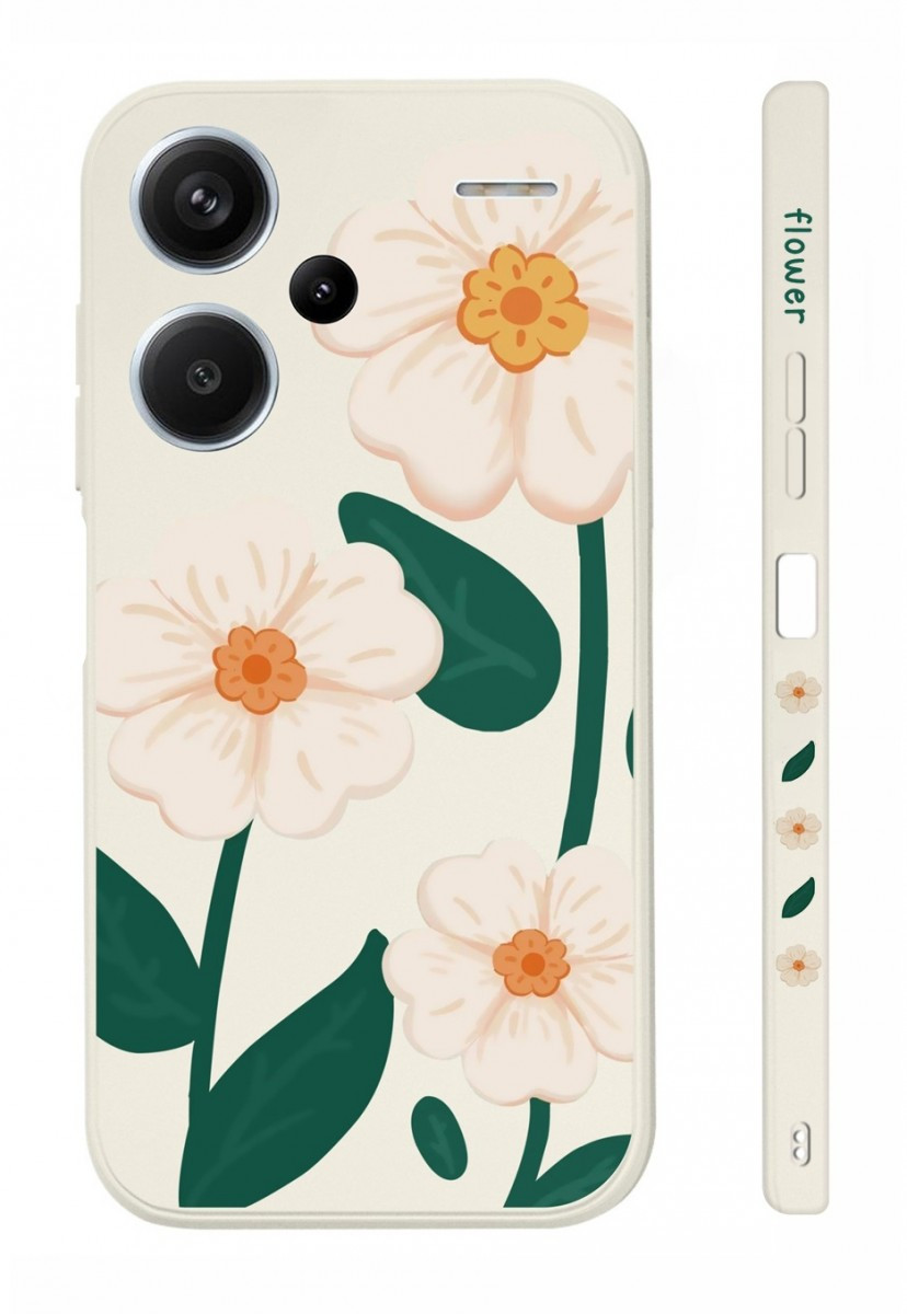 Kryt TopQ Design Xiaomi Redmi Note 13 Pro+ 5G Bílé květy 123237