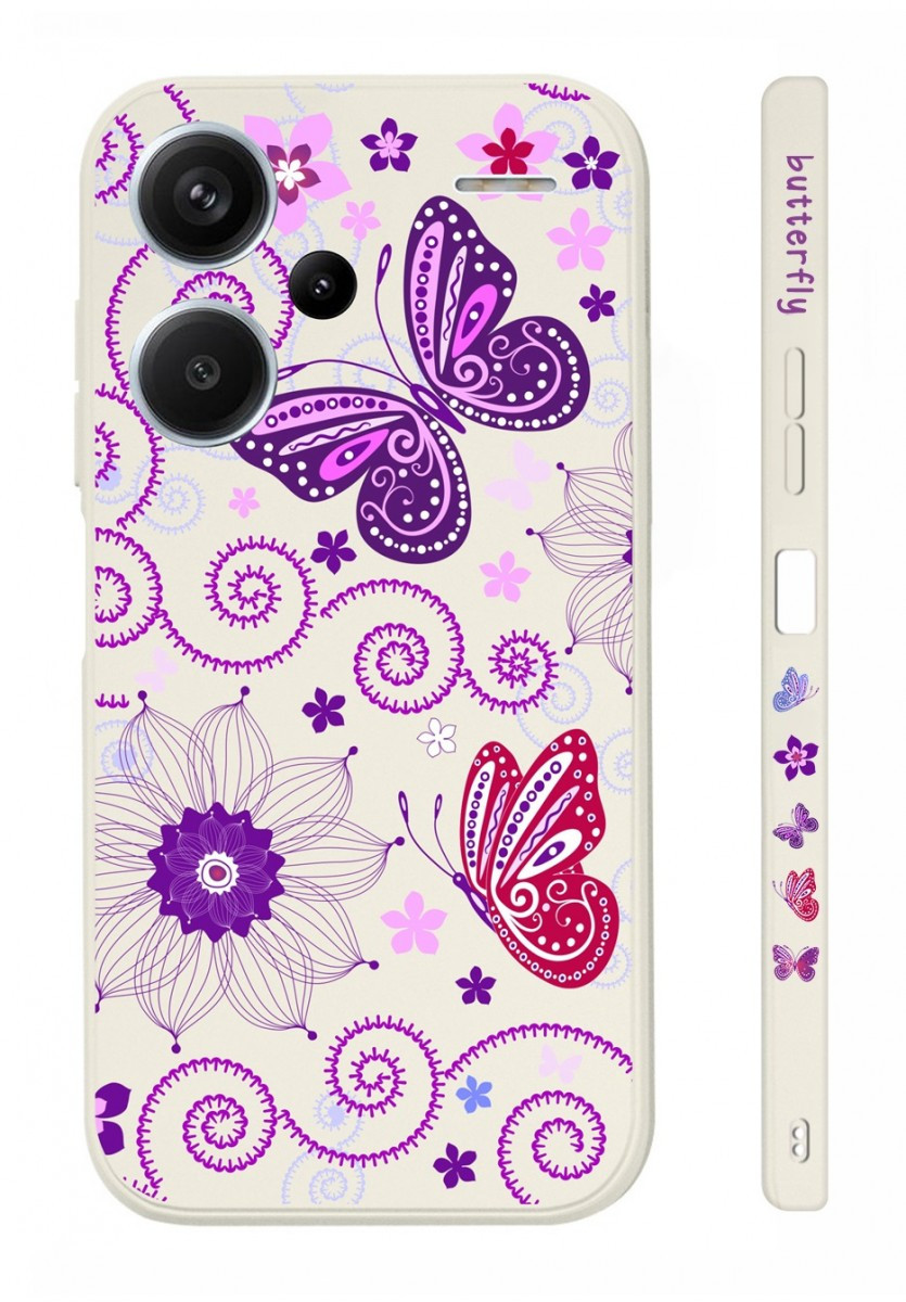 Kryt TopQ Design Xiaomi Redmi Note 13 Pro+ 5G Fialoví motýlci 123212