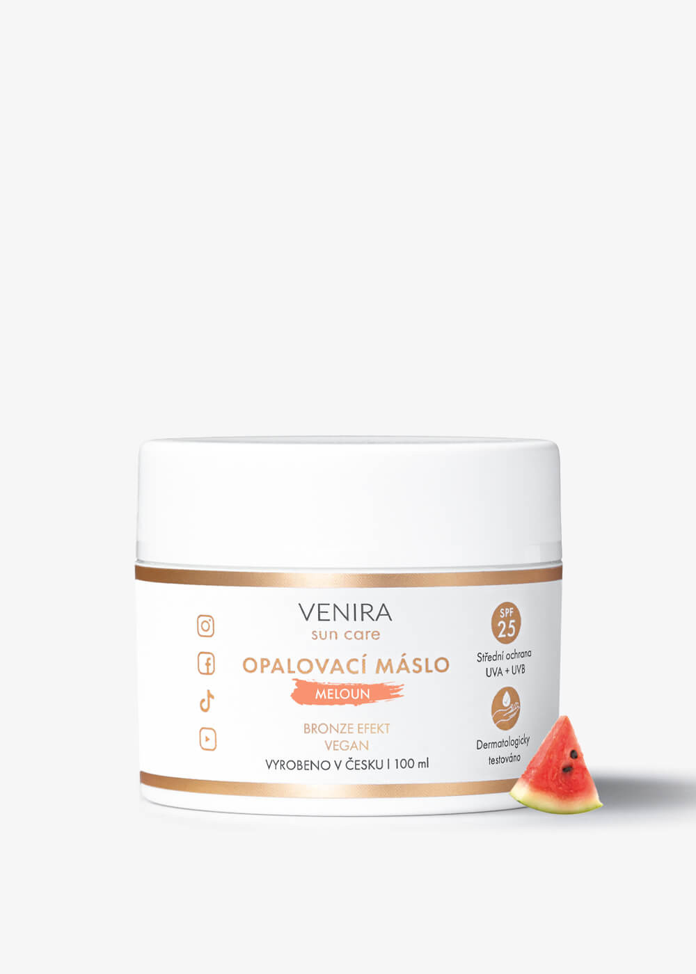 VENIRA opalovací máslo, bronze, SPF 25, meloun, 100 ml