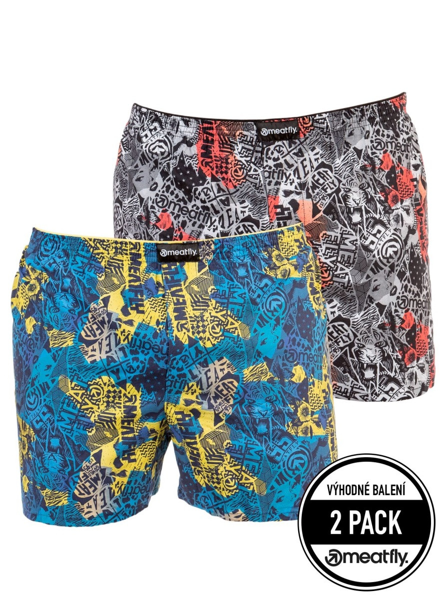 Pánské trenýrky meatfly agostino b modrá/šedá s