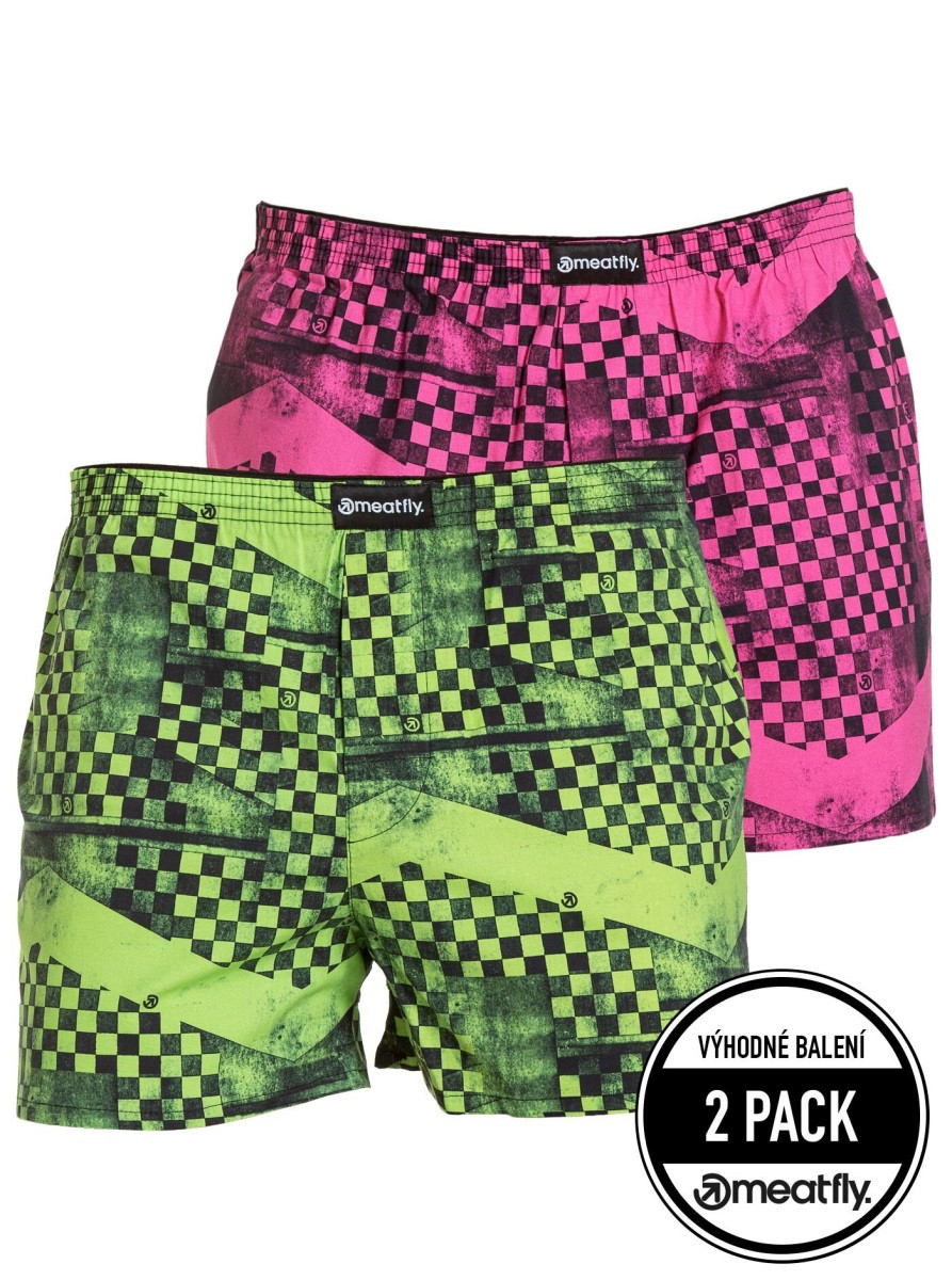 Pánské trenýrky meatfly agostino j zelená/růžová s