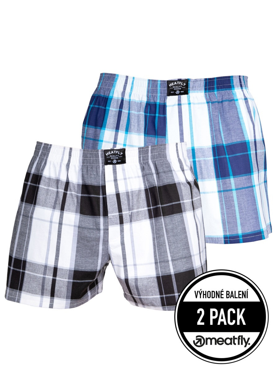 Pánské boxerky meatfly doug černá/modrá m