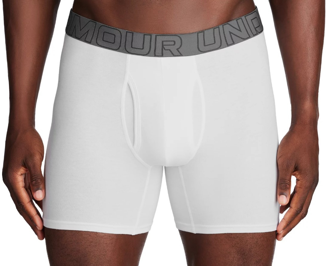 Boxerky Under Armour M UA Perf Cotton 6in-WHT