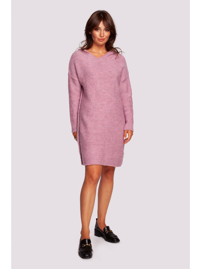 BeWear Dámské mikinové šaty Aelanea BK089 pudrová růžová S/M